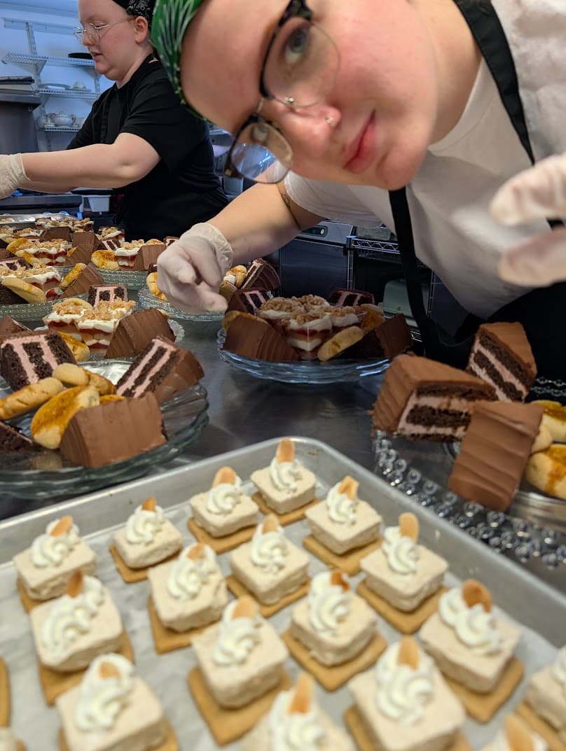 Artful plating of afternoon tea dishes