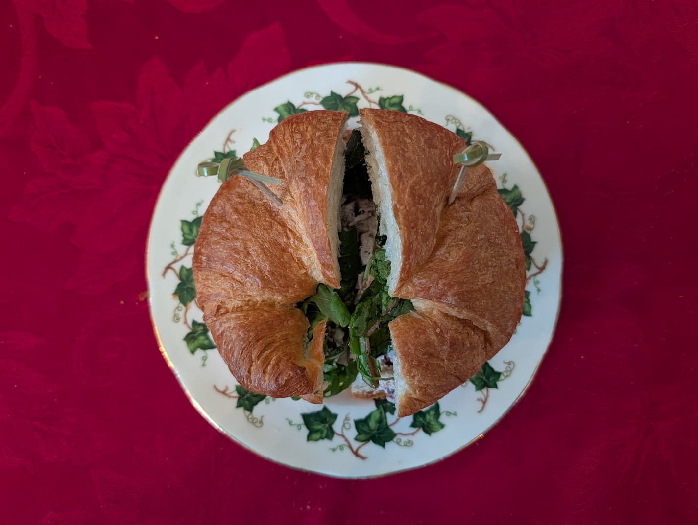 Freshly baked buttery croissant