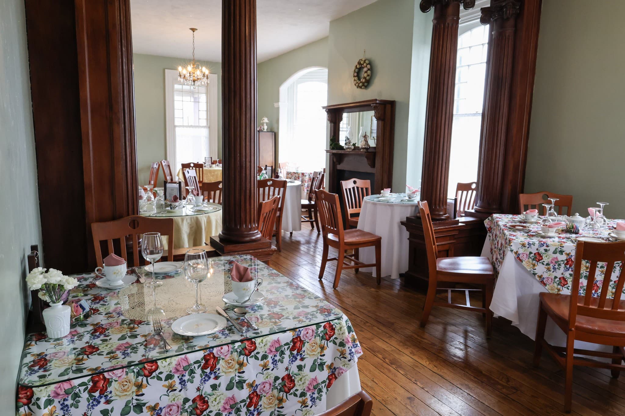 Historic Victorian tea room interior in Delta Pennsylvania