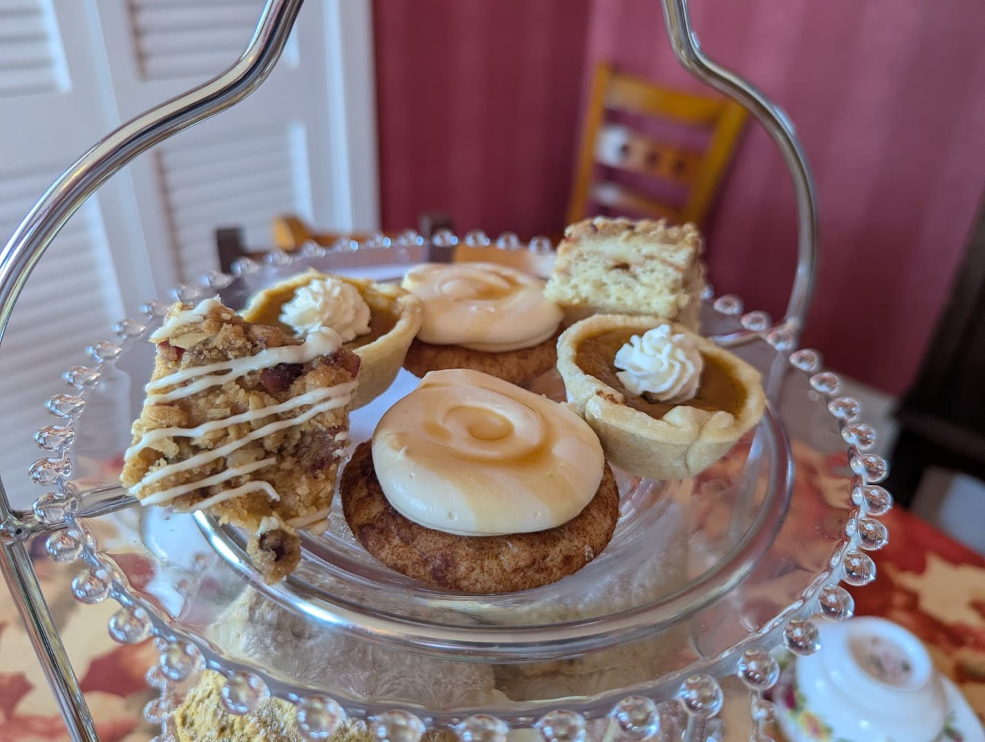 Beautiful dessert selection from afternoon tea service